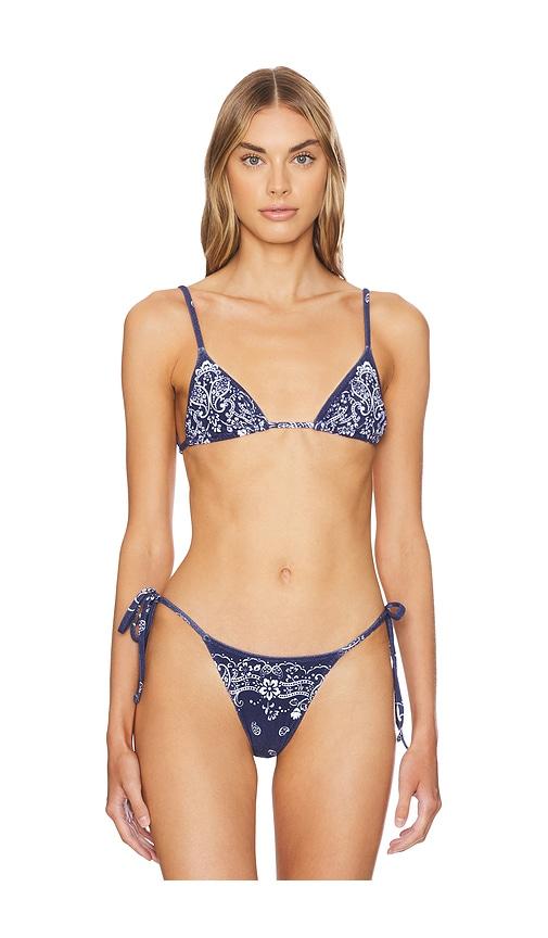 Tropic of C Equator Bikini Top in Navy by TROPIC OF C