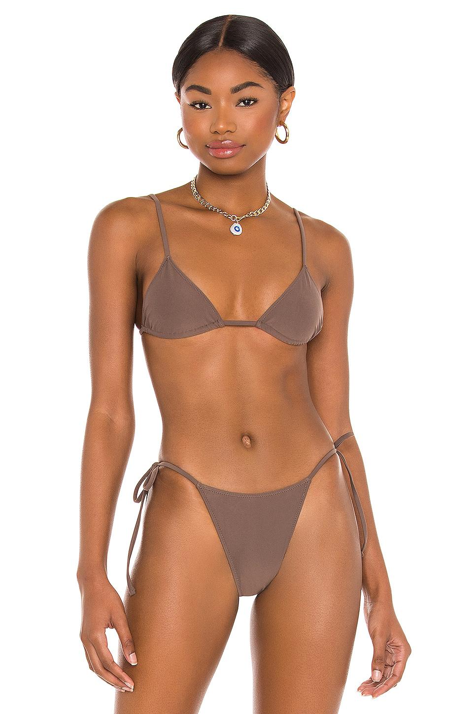 Tropic of C Equator Bikini Top in Taupe by TROPIC OF C