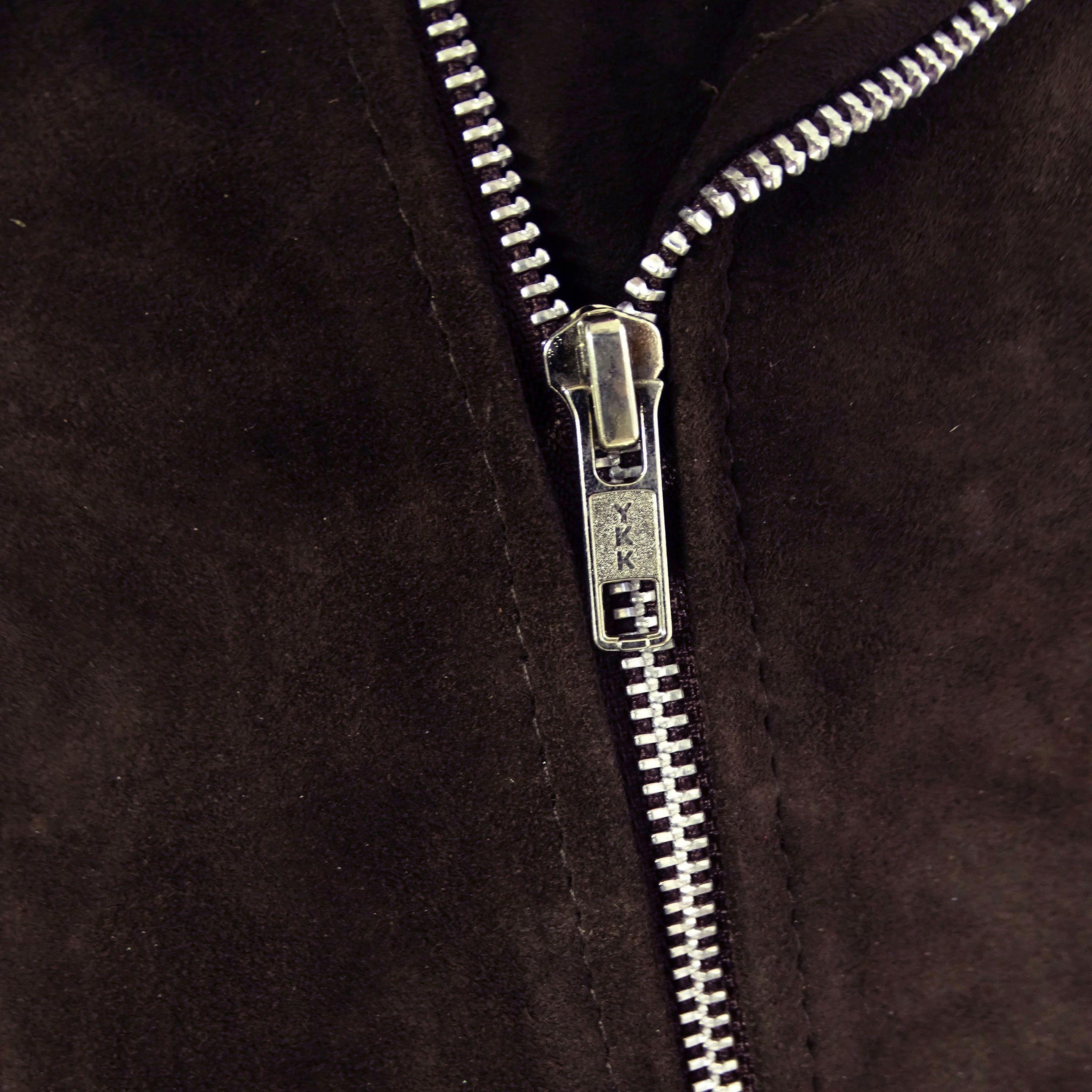 Brando Slim Cross Zip Suede Leather Jacket by TRUCLOTHING