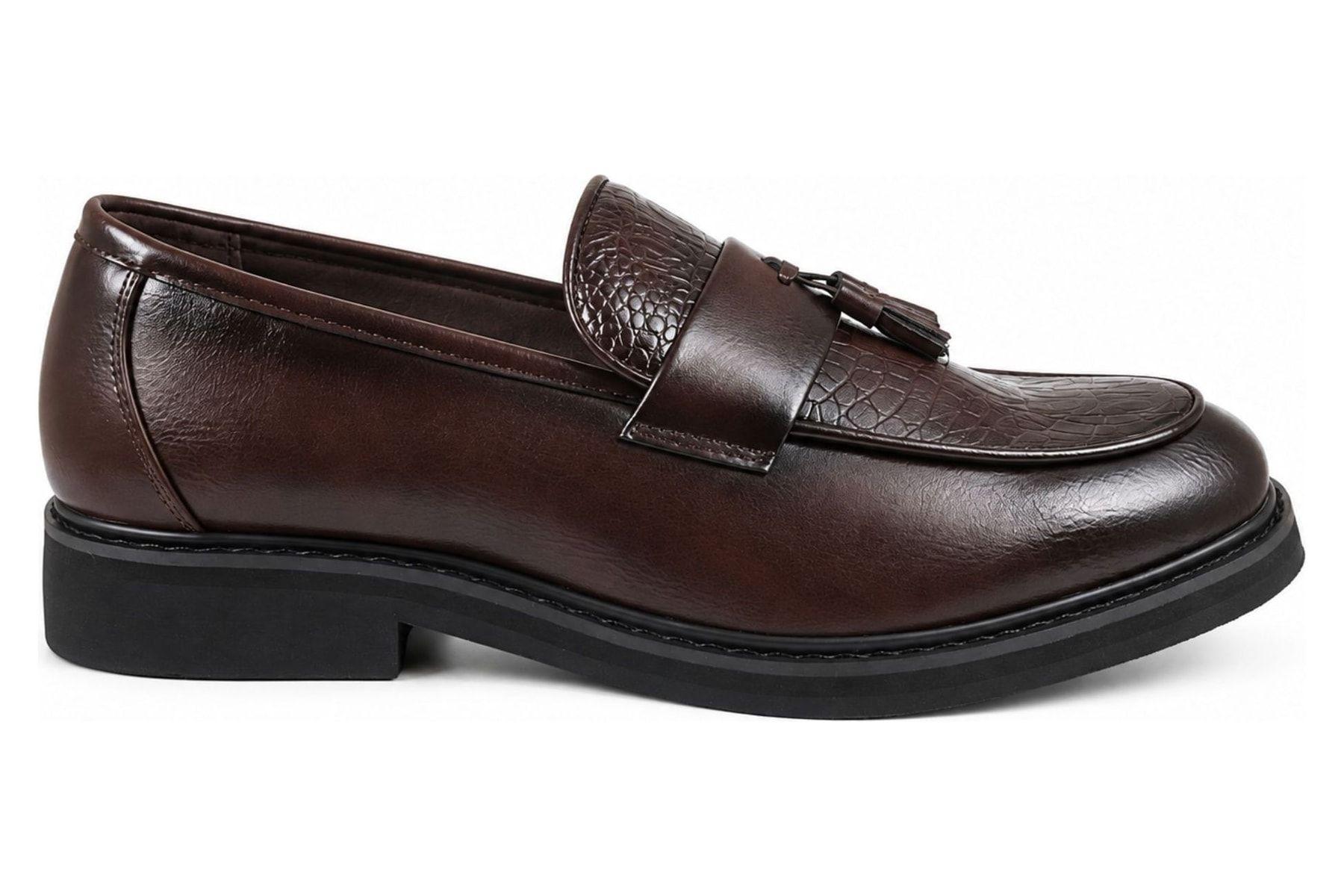 Faux Leather Slip-On Tassel Loafers by TRUCLOTHING