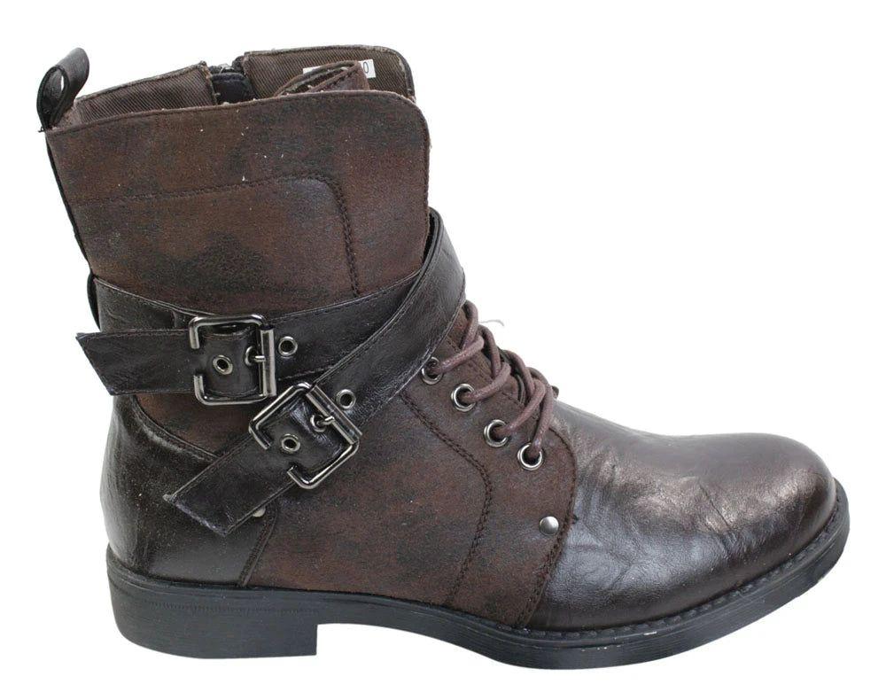 Leather Ankle Boots With Buckle by TRUCLOTHING