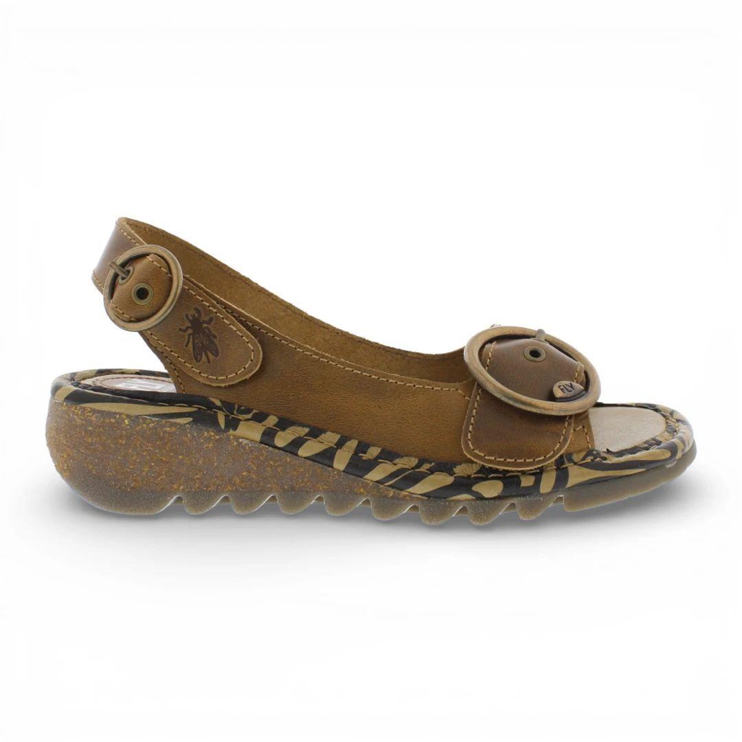 Leather Wedge Sandals Neutral Style Comfort Wedge Shoes by TRUCLOTHING
