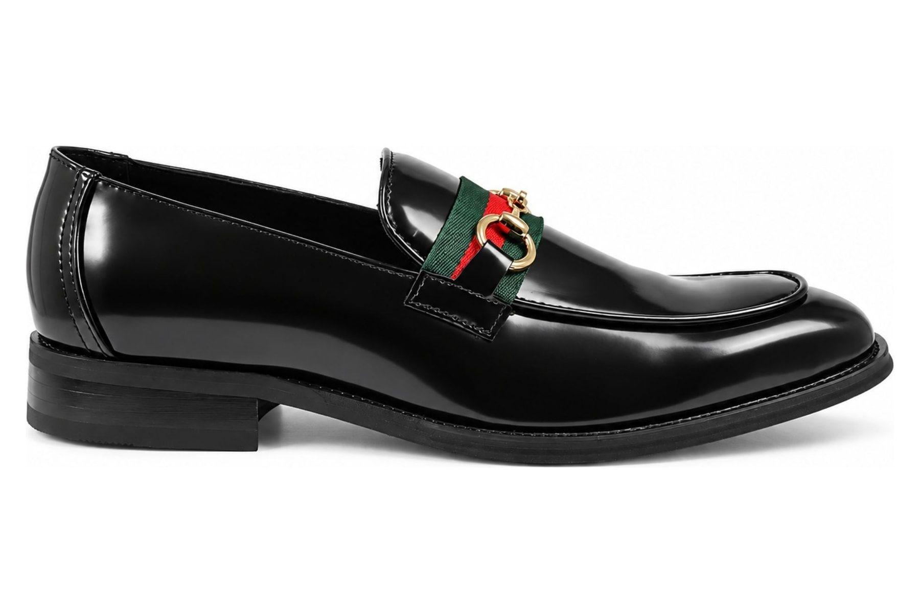 Patent Faux Leather Slip-On Horsebit Loafers by TRUCLOTHING