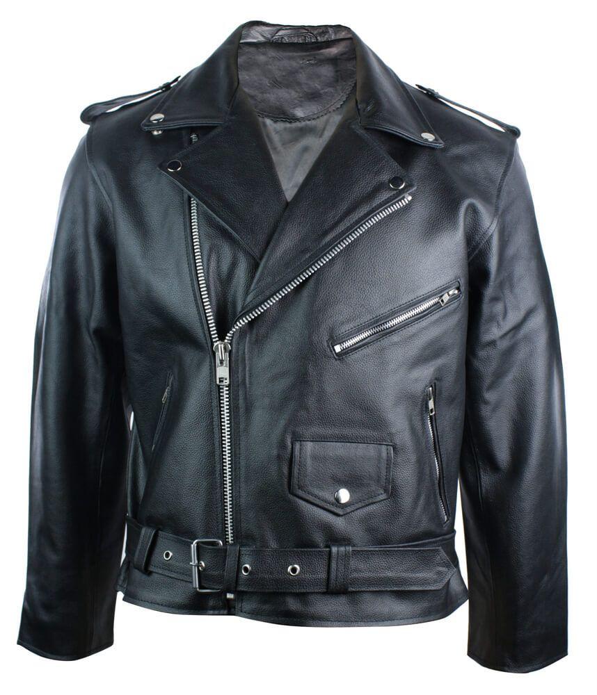 Real Leather Brando Biker Jacket by TRUCLOTHING