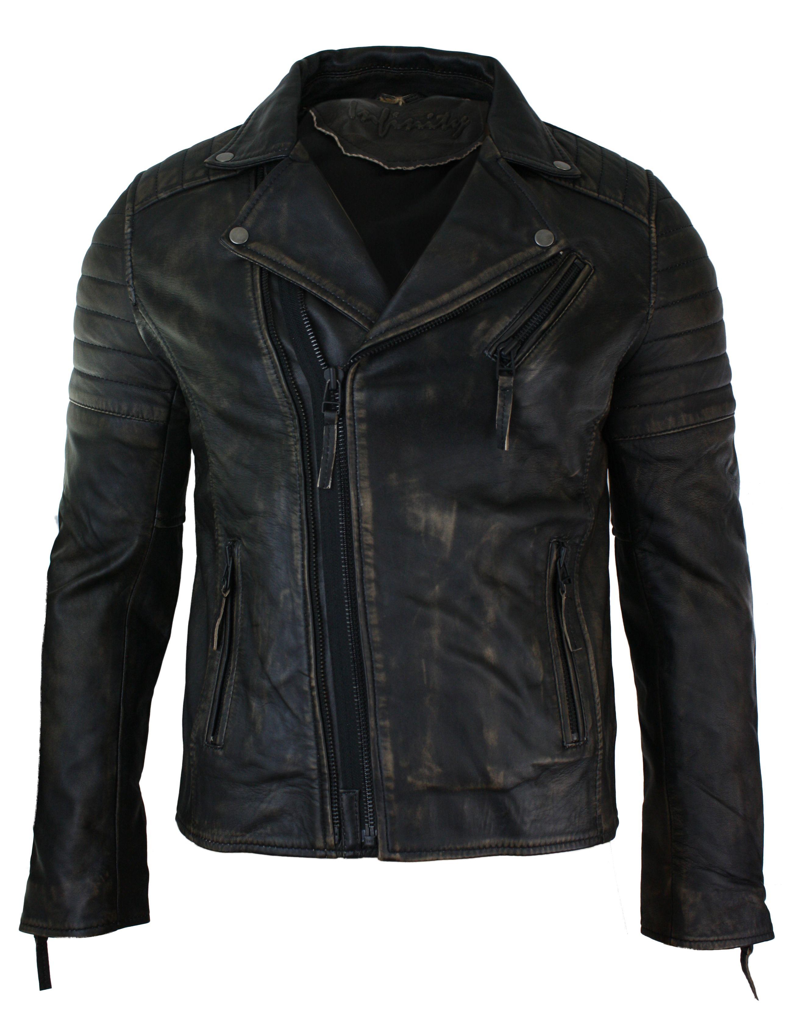 Slim Cross Zip Brando Real Leather Jacket by TRUCLOTHING