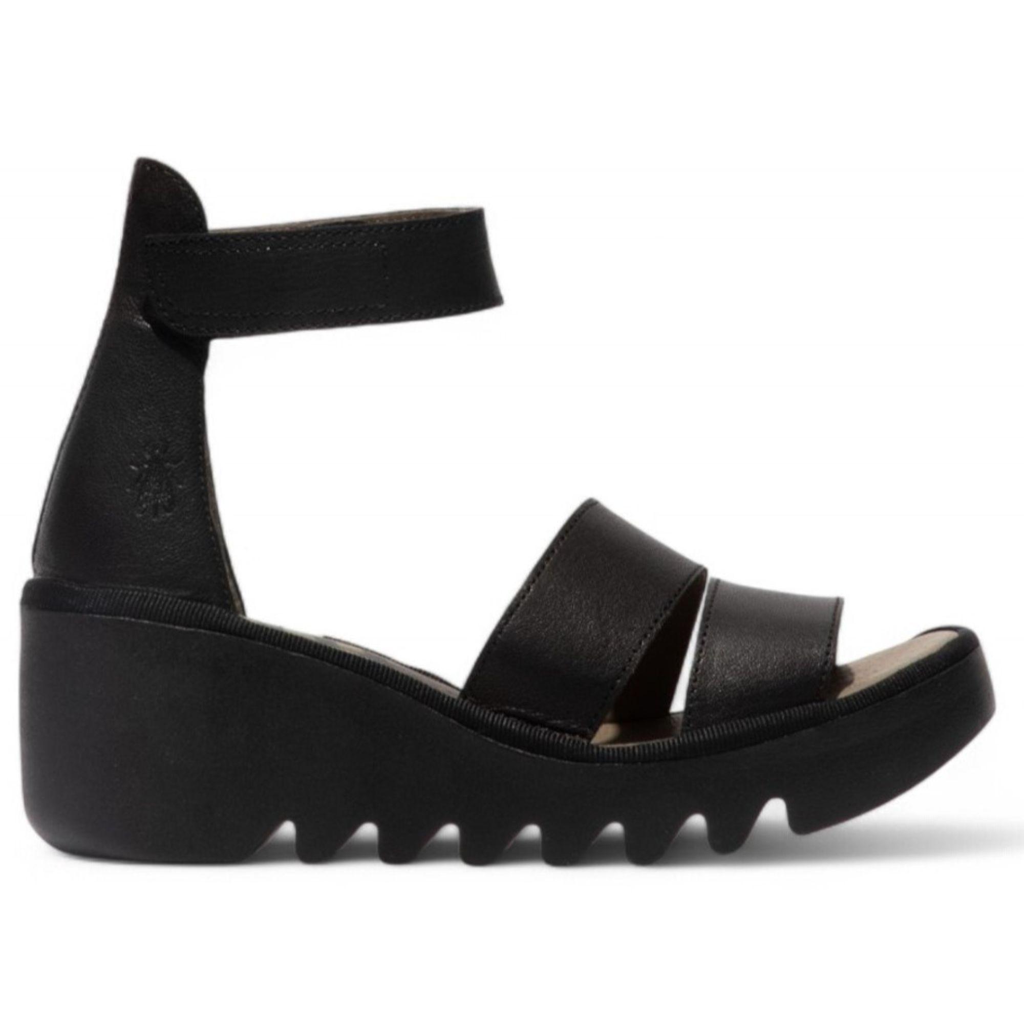 Wedge Heel Open Toe Ankle Strap Sandals Leather Summer Shoes by TRUCLOTHING