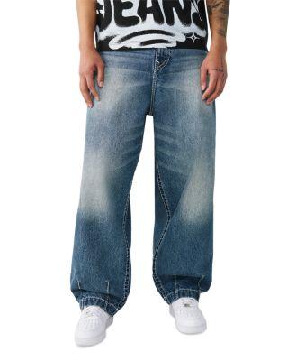 Danny Barrel Fit Big T Jeans in Shattered Medium Wash by TRUE RELIGION