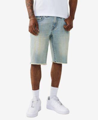 Men's Ricky Single Needle Straight Fray Hem Shorts by TRUE RELIGION