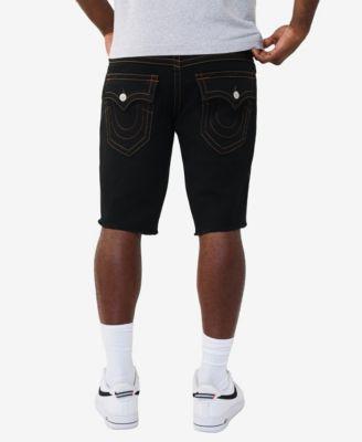 Men's Ricky Straight-Fit Horseshoe Detail Fray Hem Flap Shorts by TRUE RELIGION