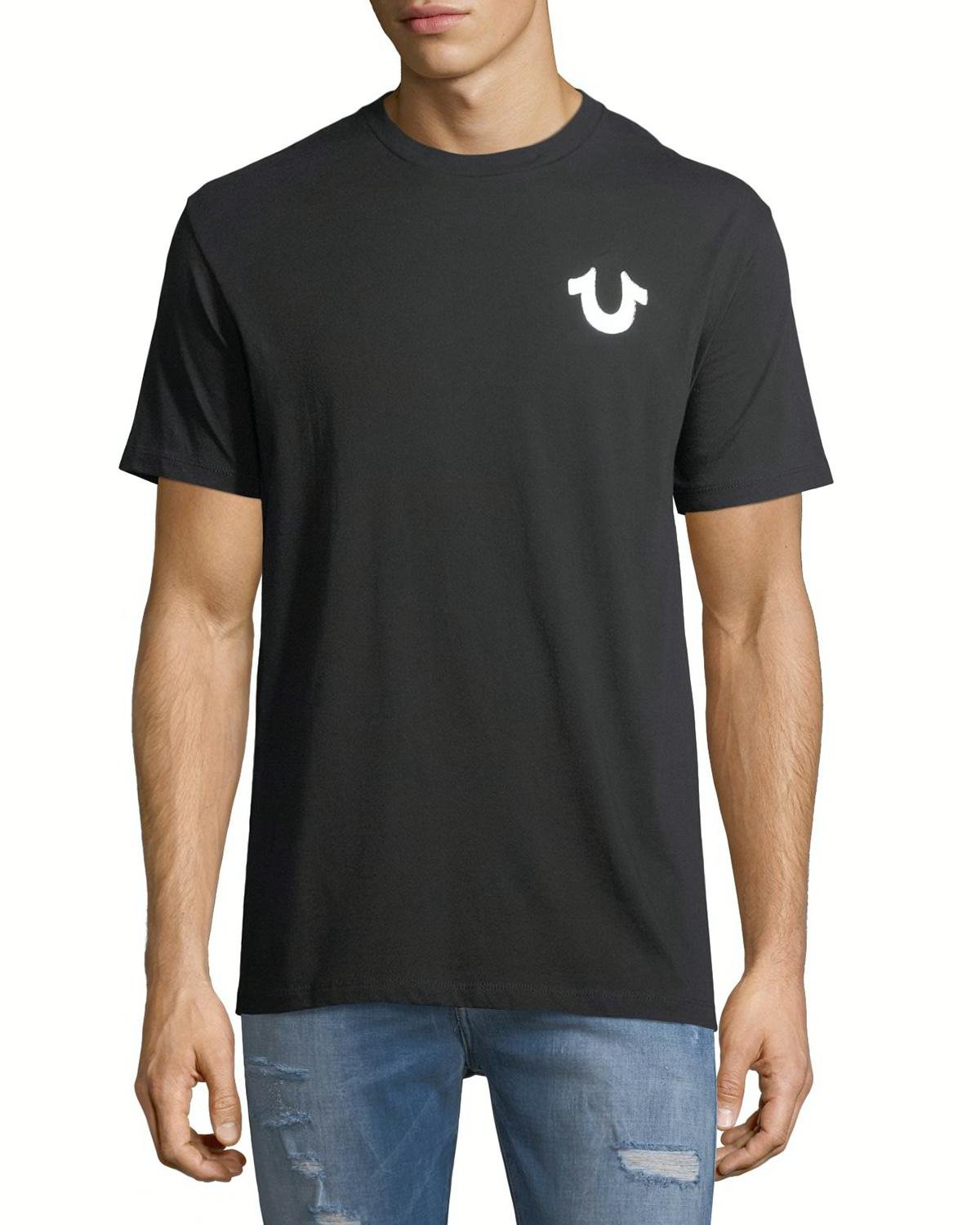 Metallic Logo Crewneck T-Shirt by TRUE RELIGION