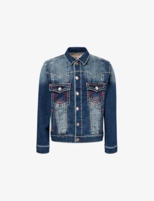 Oversized Embroidered Denim Jacket by TRUE RELIGION