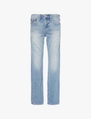 Ricky whiskering straight-leg relaxed-fit stretch-denim jeans by TRUE RELIGION