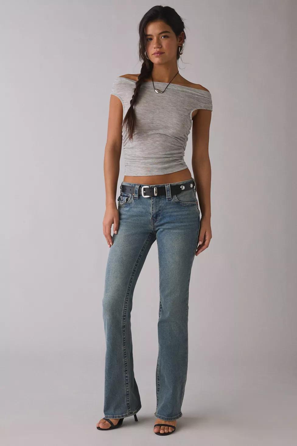True Religion Becca Ice Veil Low-Rise Flap Bootcut Jeans by TRUE RELIGION