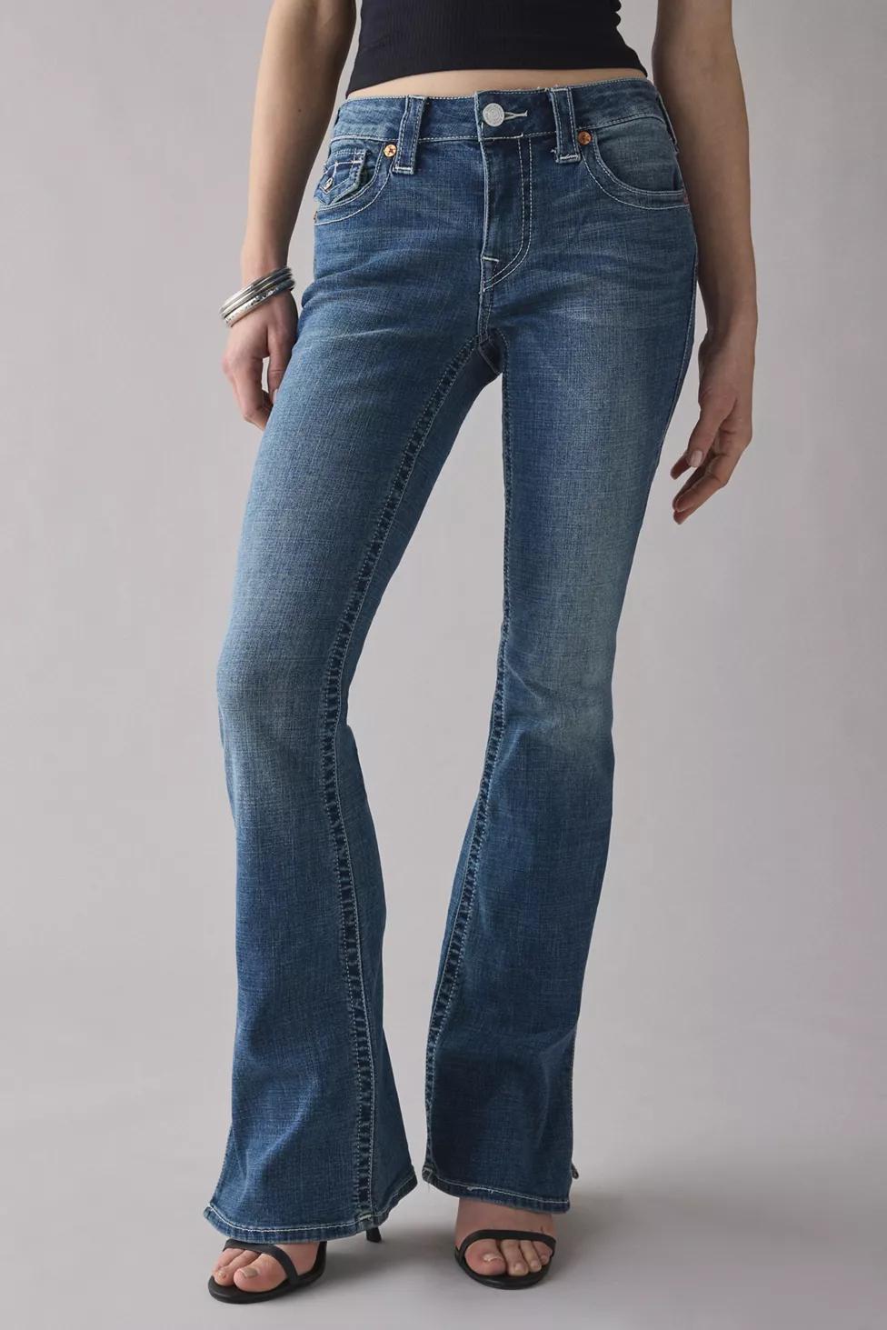True Religion Becca Side-Slit Flap Low-Rise Bootcut Jeans by TRUE RELIGION