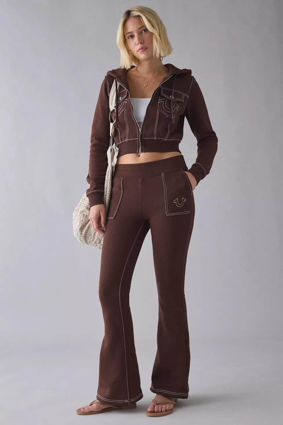 True Religion Big T Mid-Rise Flare Sweatpants by TRUE RELIGION