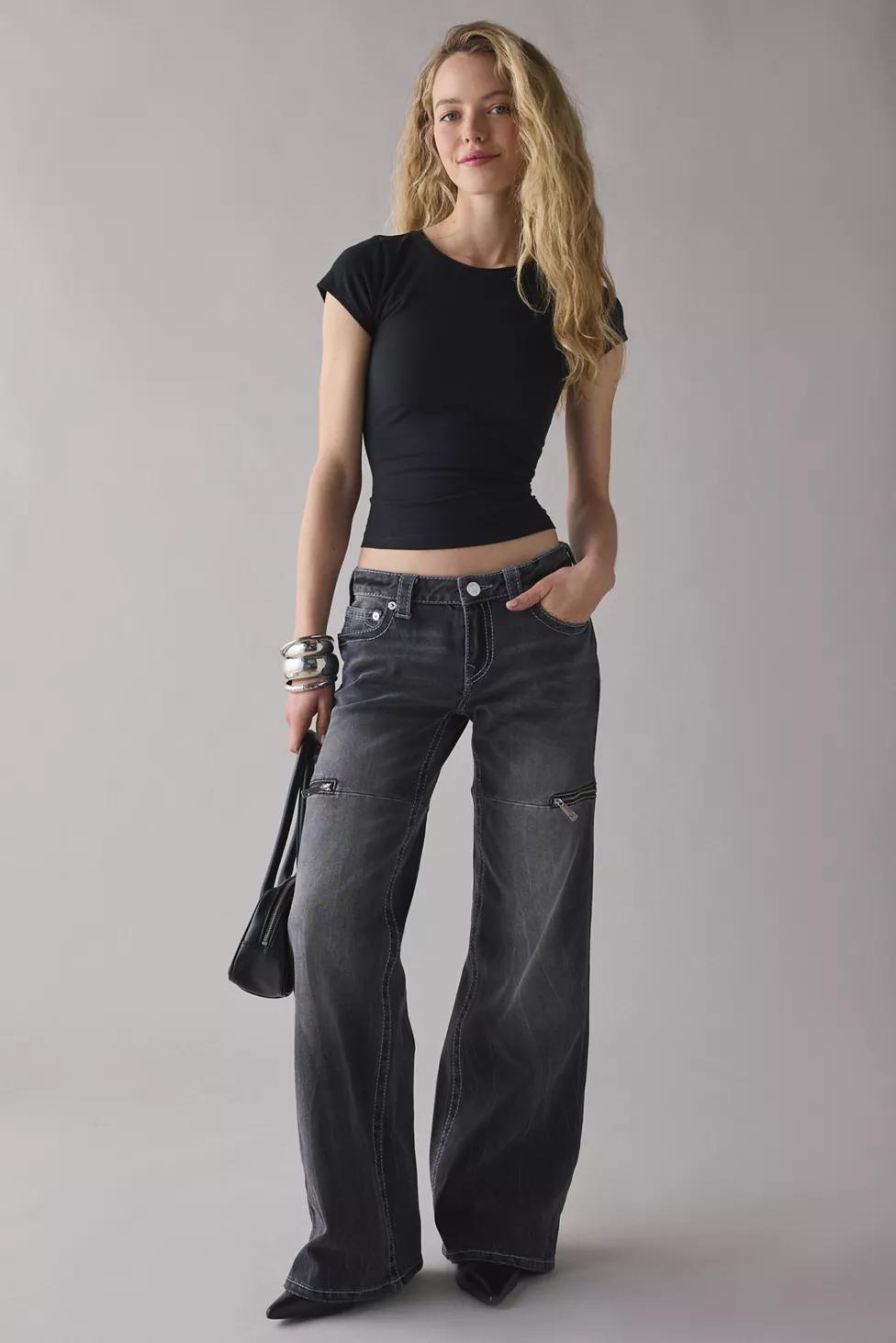 True Religion Bobbi Midnight Serenade Big T Low-Rise Baggy Jeans by TRUE RELIGION