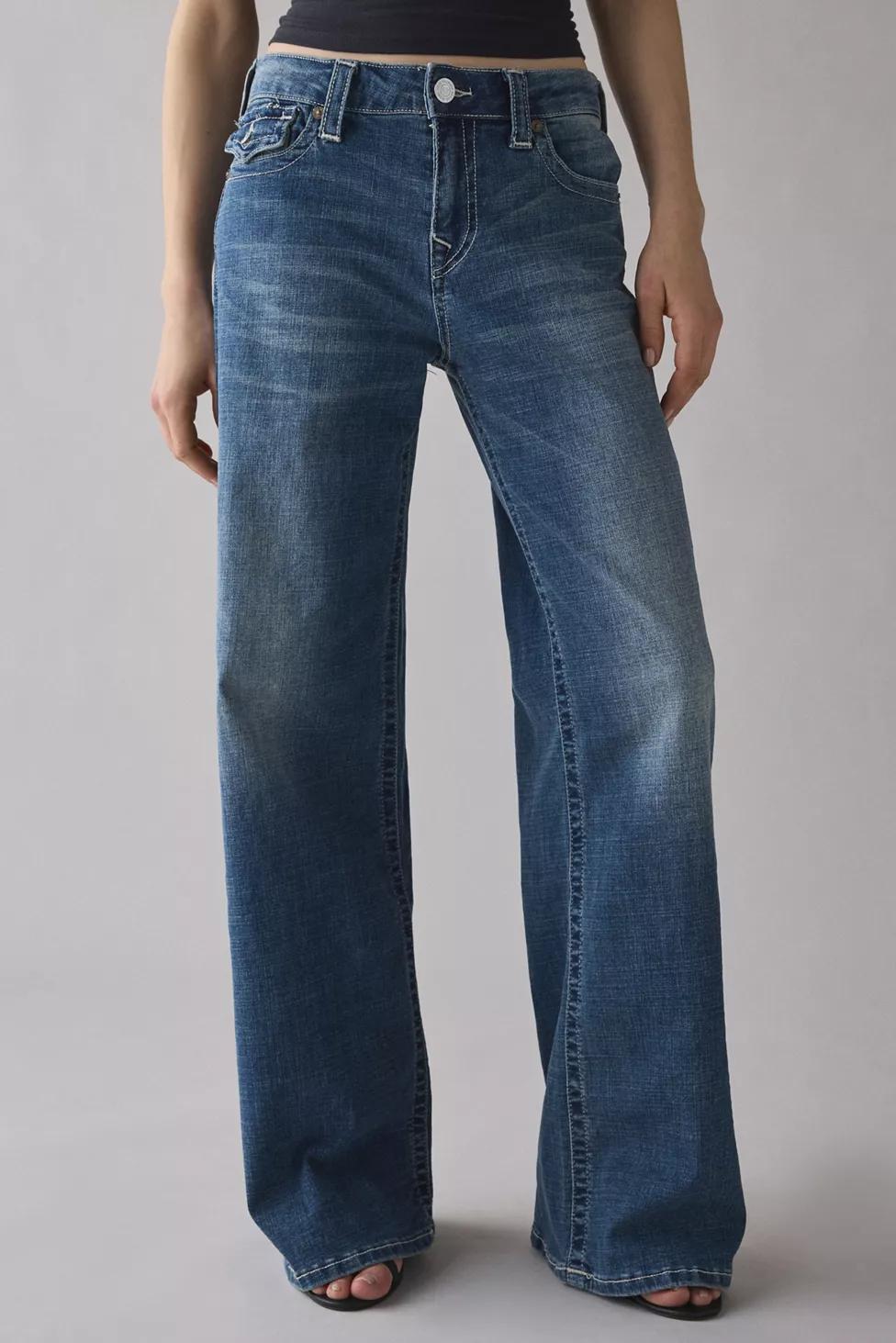 True Religion Bobbi Mountain Laurel Baggy Flap Mid-Rise Jeans by TRUE RELIGION