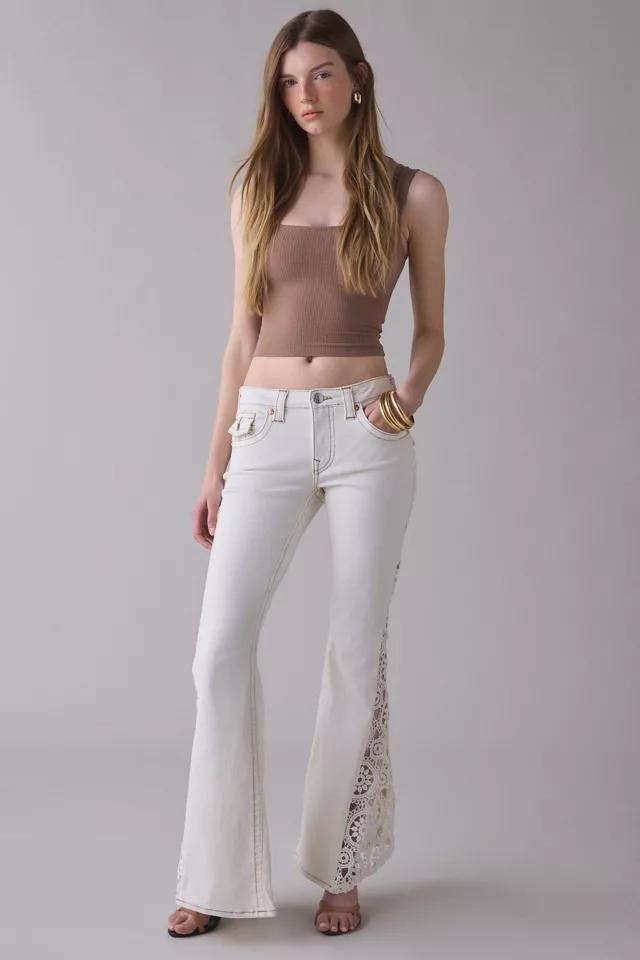 True Religion Crochet Flap Mid-Rise Flare Jeans by TRUE RELIGION