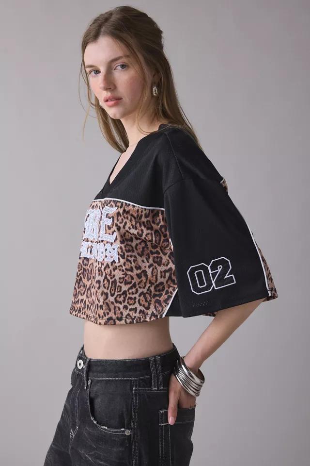 True Religion Crystal Graphic Leopard Print Jersey Top by TRUE RELIGION