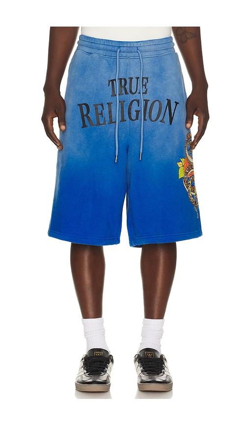 True Religion Floral Snake Mikey Sweatshorts in Royal by TRUE RELIGION