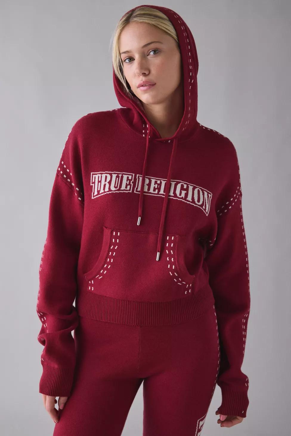 True Religion Jacquard Logo Graphic Sweater Hoodie Sweatshirt by TRUE RELIGION