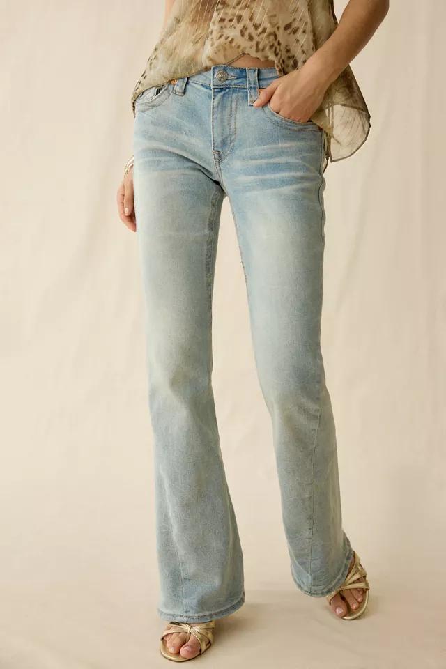 True Religion Joey Twisted Seam Super T Flap Low-Rise Flare Jeans by TRUE RELIGION