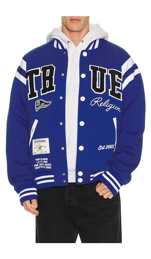 True Religion Uni Varsity Jacket in Blue by TRUE RELIGION
