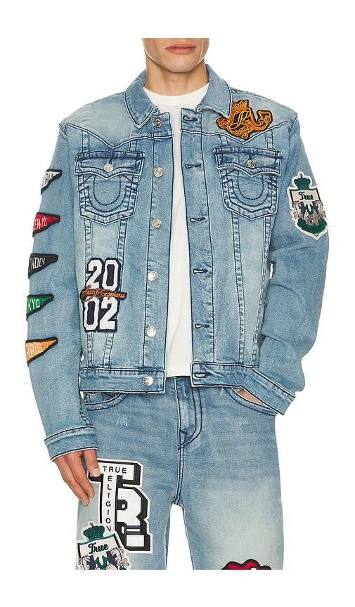 True Religion Varsity Jimmy Jacket in Blue by TRUE RELIGION