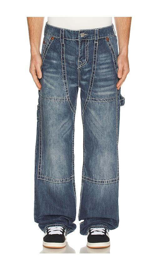True Religion Vinny Ultra Baggy Carpenter Big T Denim Pant in Blue by TRUE RELIGION