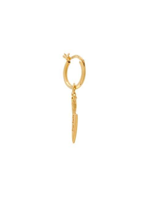 knife detail hoop earrings by TRUE ROCKS