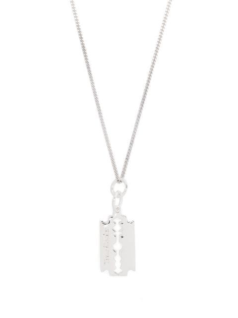 silver mini razor pedant necklace by TRUE ROCKS
