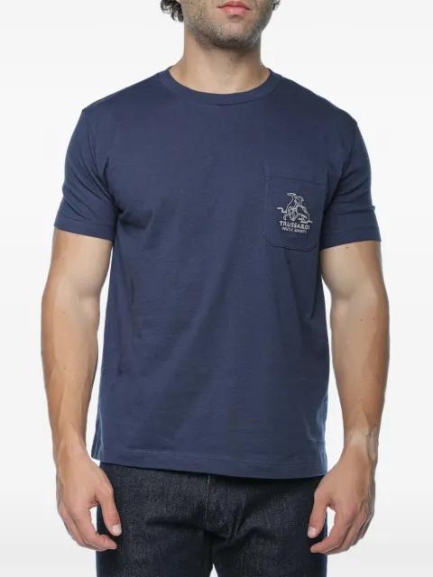embroidered-logo pocket t-shirt by TRUSSARDI
