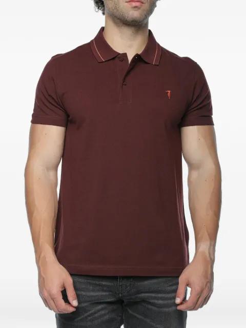 logo-embroidered piqué polo shirt by TRUSSARDI