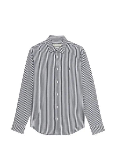striped logo-detail shirt by TRUSSARDI