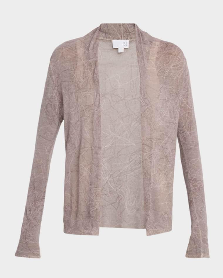Cashmere Abstract-Print Open Cardigan by TSE CASHMERE