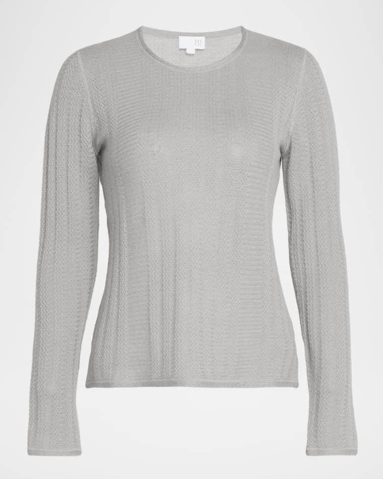 Superfine Cashmere Mesh Crewneck by TSE CASHMERE