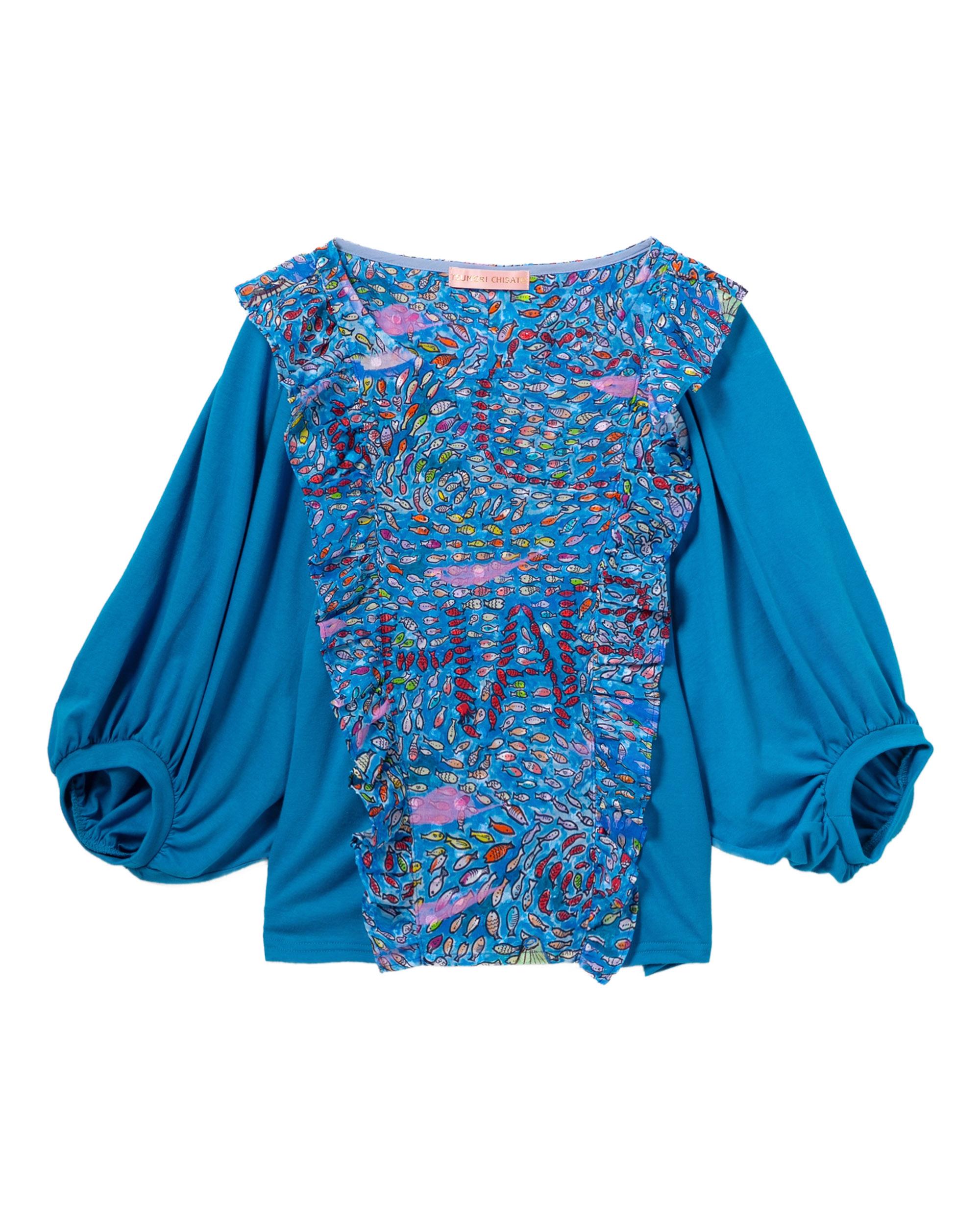 Panelled ruffled blouse by TSUMORI CHISATO