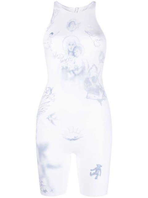 Tereza graphic-print playsuit by TTSWTRS