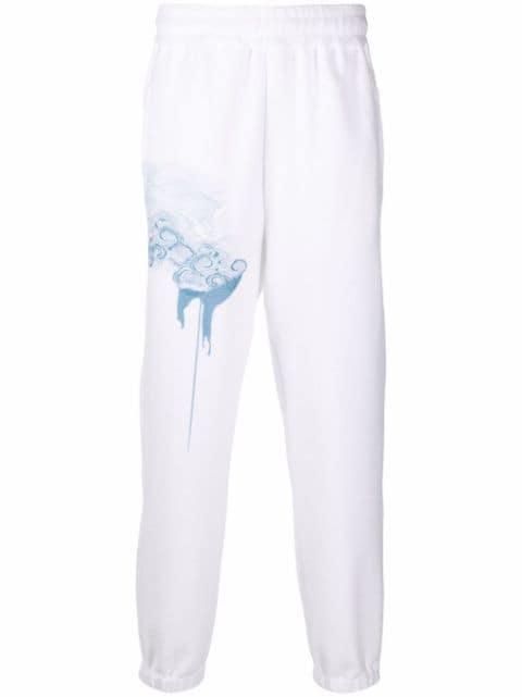 abstract-print cotton track trousers by TTSWTRS