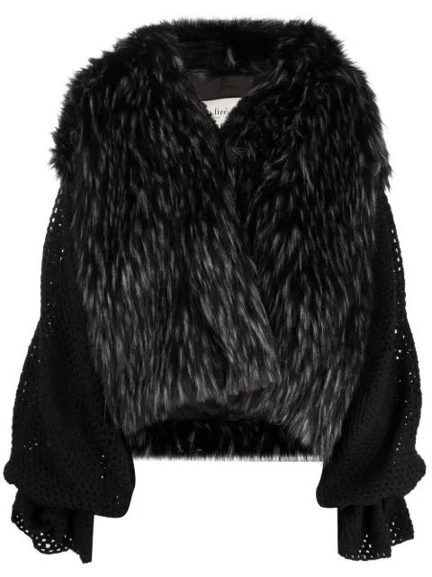 oversized faux fur jacket by TU LIZE