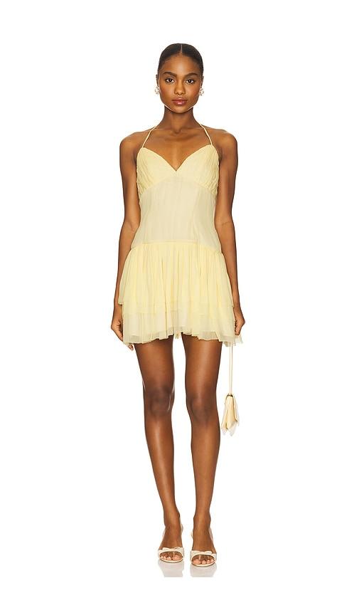 Tularosa Ada Mini Dress in Yellow by TULAROSA
