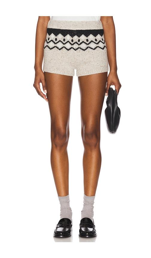 Tularosa Adley Fair Isle Shorts in Grey by TULAROSA