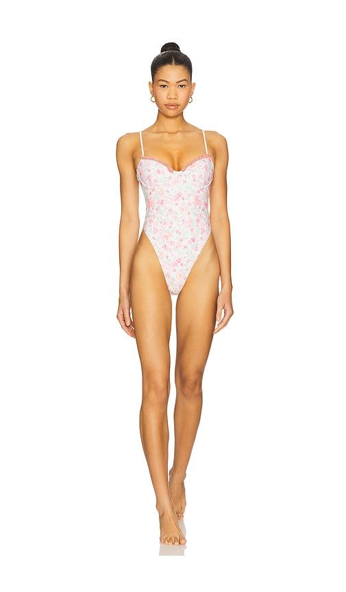 Tularosa Aija One Piece in Mauve,Cream by TULAROSA