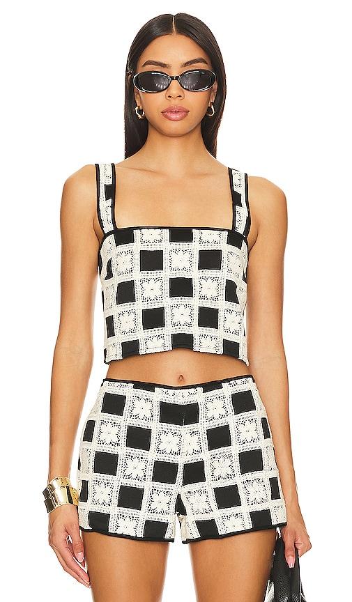 Tularosa Anna Top in Black,White by TULAROSA