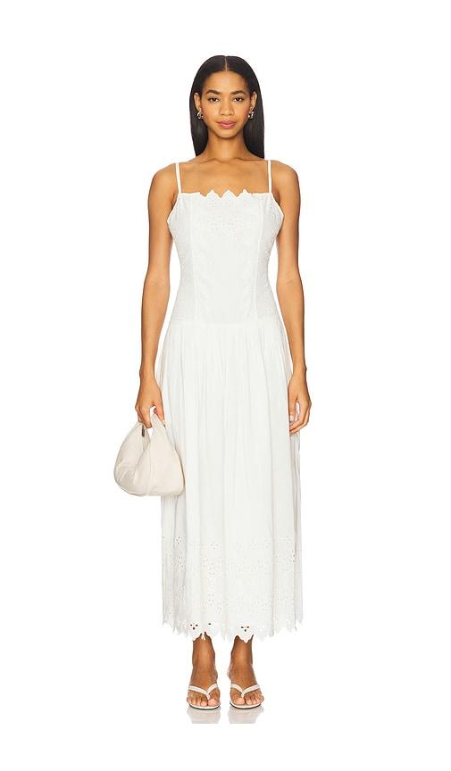 Tularosa Ava Midi Dress in White by TULAROSA