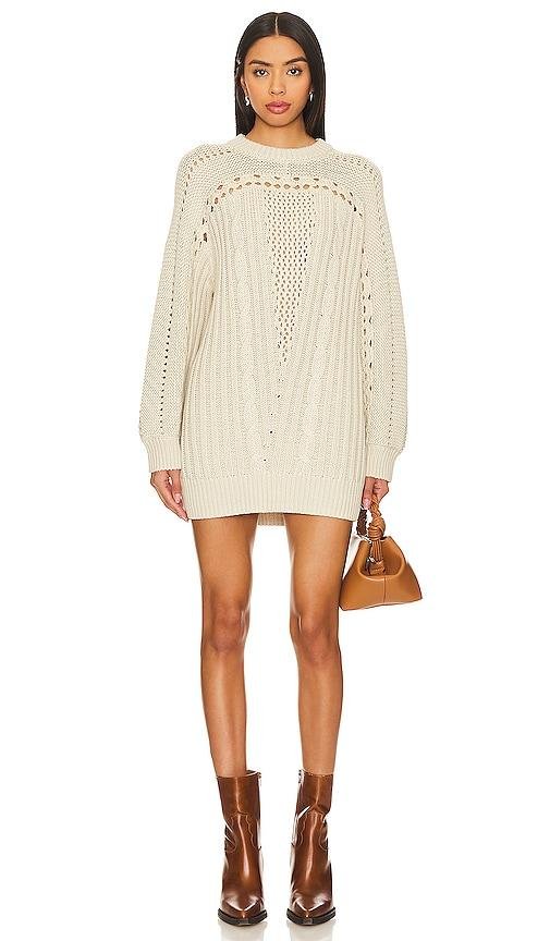 Tularosa Aveline Cable Sweater Dress in Neutral by TULAROSA