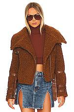Tularosa Bailey Moto Jacket in Brown by TULAROSA