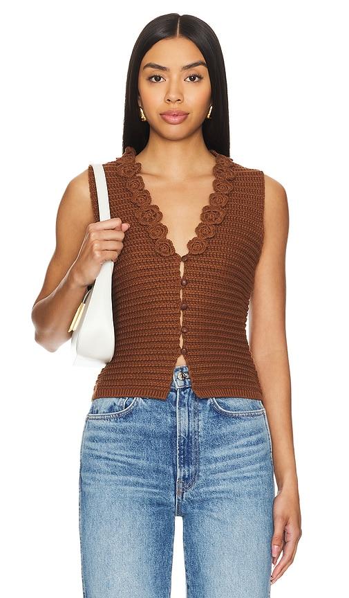 Tularosa Callia Vest in Brown by TULAROSA