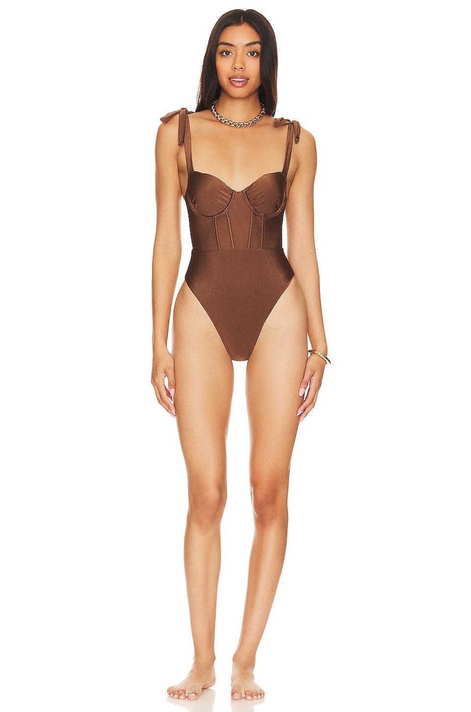 Tularosa Effie One Piece in Brown by TULAROSA