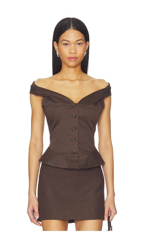 Tularosa Gracyn Top in Brown by TULAROSA